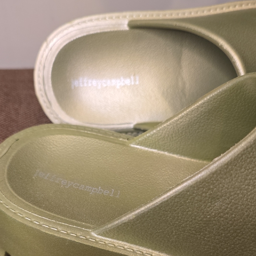 Free People Jeffrey Campbell Metallic Green Slip-On Clogs - Picture 3 of 5